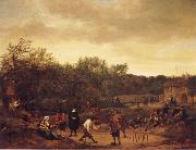 Jan Steen Landscape with skittle playes Germany oil painting artist